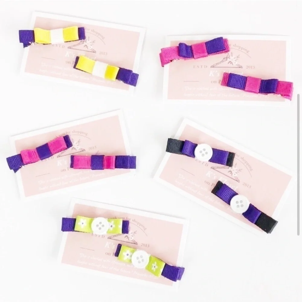 Set of 5 pairs of little girls’ hair clips